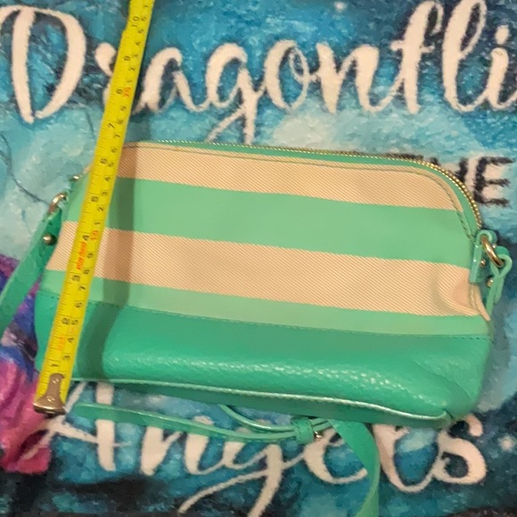 Kate Spade New York Teal Striped w/Original Dust Bag, - Picture 4 of 9
